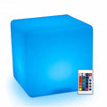 Modern LED Cube Stool 40cm Plastic Glowing Dice Chair for Outdoor Living Room Hotel or Park Bar Furniture