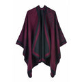 Custom Fringe Poncho Plus Size Knit Shawl Wrap Winter Cardigan Scarf for Women Wholesale