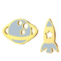 Wholesale Gold Plated Space Ship Earring Stainless Steel Cartoon Enamel Stud Earring