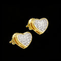 Amazing Jewelry Design Moissanite Diamonds 925 Sterling Silver Hip Hop Love Heart Stud Earring for Anniversaries