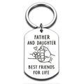 Wholesale Father Daughter Keychain Dad Fathers Day Xmas Birthday Valentine Day Wedding Gifts Daddy Papa Stepdad Men Him Present