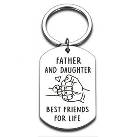 Wholesale Father Daughter Keychain Dad Fathers Day Xmas Birthday Valentine Day Wedding Gifts Daddy Papa Stepdad Men Him Present