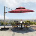 FEAMONT Customizable Color Outdoor Garden Furniture Roman Umbrella Double Roof Parasol Base with Side Umbrella Beach Umbrella