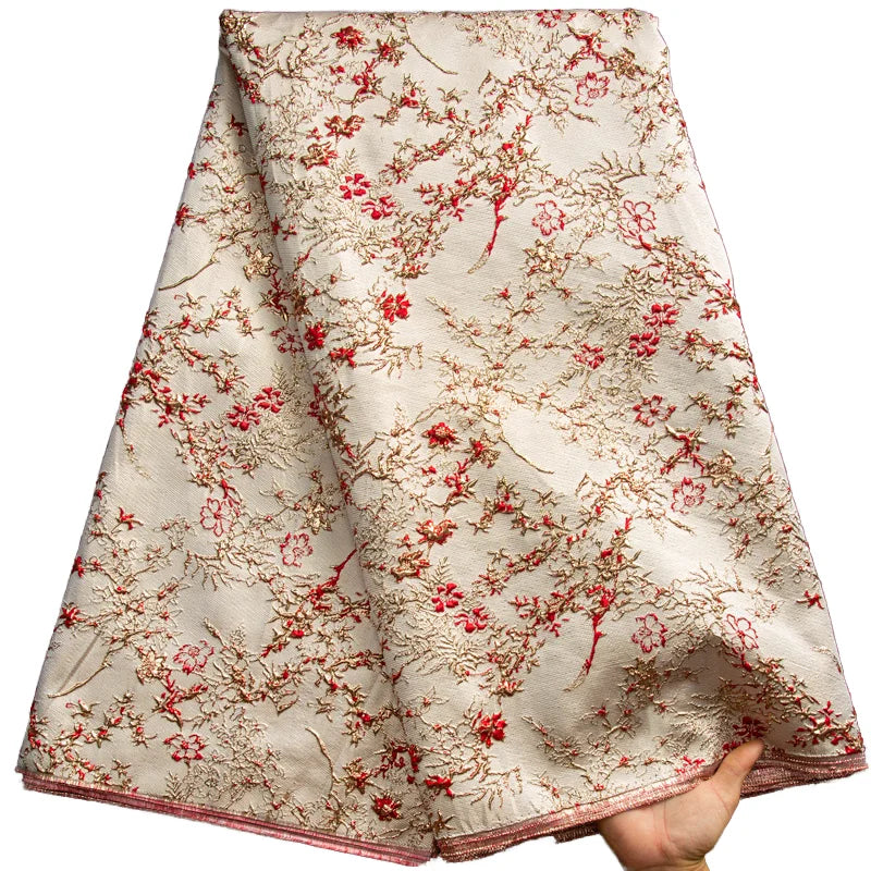Eco-Friendly African Brocade Jacquard Voile Fabric Damask Lace for Party Dresses Direct Sales Reasonable Price Fancy Lace