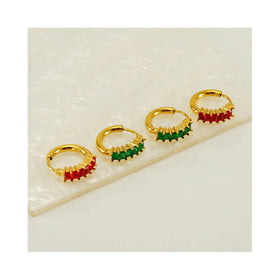 ERESI 18k Gold Plated Unique Hypoallergenic Stainless Steel Polished 5a Zircon Cute Tennis Zircon Korean Earrings for Women