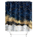 XinLan Blue Golden Marble Bathroom Shower Curtains Toilet Lid Cover Mats Non-Slip Carpet Bath Rugs Home Decor
