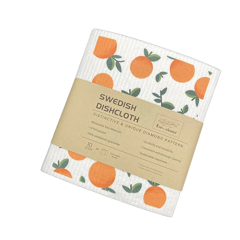 Reusable Swedish Dishcloths Eco-Friendly Compostable Kitchen Cleaning Sponge Square Shape Paper Towels Replacements