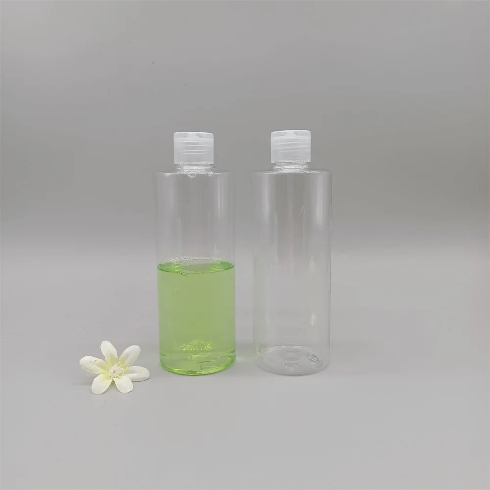 Transparent Custom Logo Flat Shoulder Shape 200ml Bottles With Disc Cap