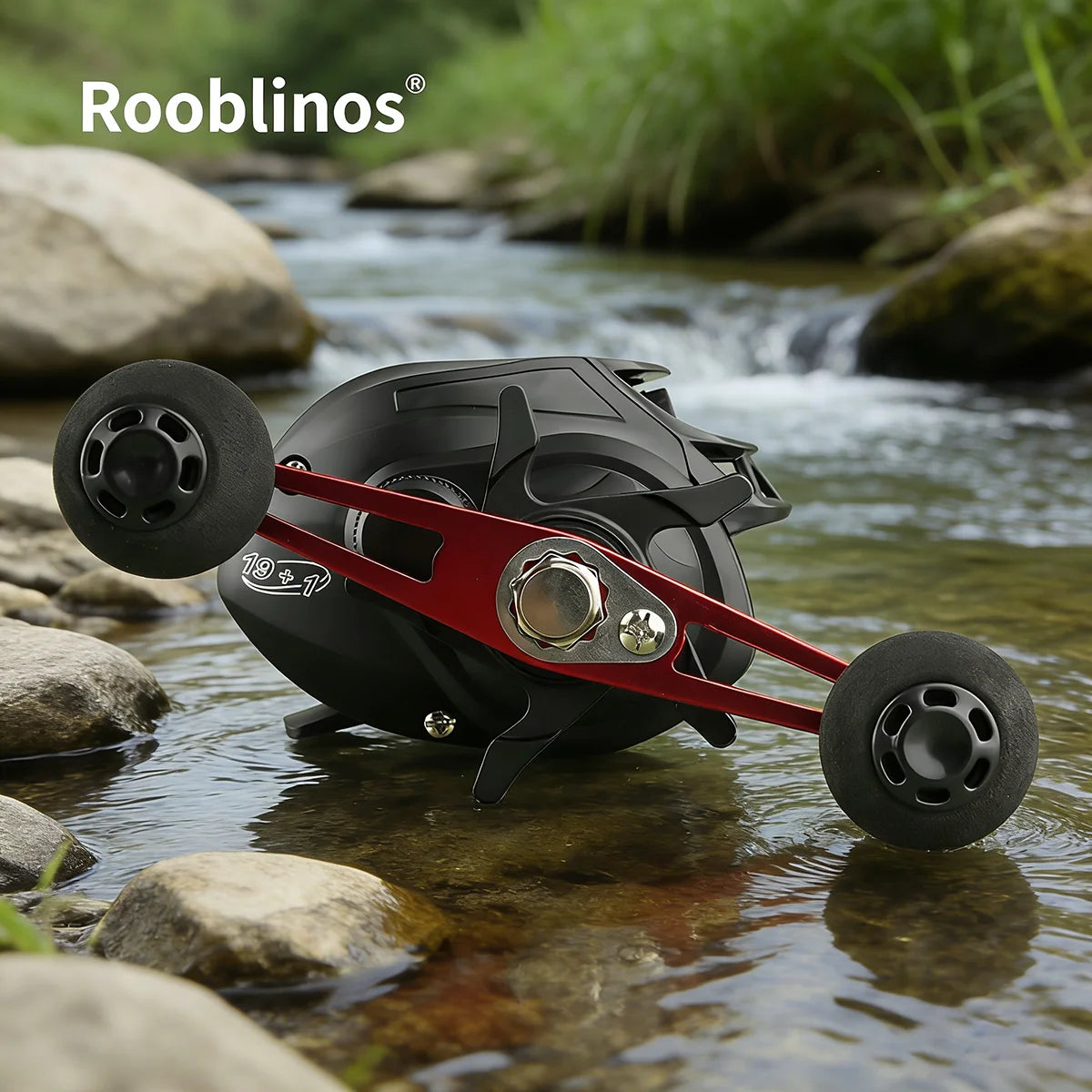 [Germany Stock] Rooblinos AC Waterdrop Baitcasting Reel 7.2:1 Gear Ratio Left Hand Anti-Reverse System for Lake River Fishing