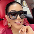 2024 Wholesale Luxury Retro Large Frame Women Sunglasses Fashion Oversized Square Shades Bling Sunglasses