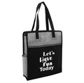 Ruthbag Women's Large Non-Woven Shoulder Beach Tote Bag with Front Pocket and Side Mesh Colorful Letter Pattern Handbag