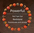 Hot Selling Natural Stone Crystal Bracelet Powerful Redstone Tiger Eye Bracelet for Men and Women