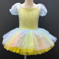 Girls Children Colorful Princess Stage Dancewear Performance Wear Sequin Ballet Tutu Costume for Party Performance Dress for