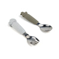 Stainless Steel Silicone BPA Free Kids Children Spoon & Fork Set