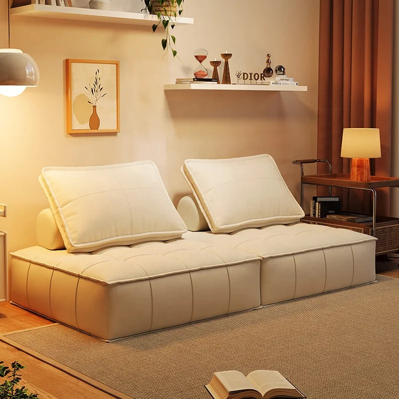 Modern Minimalist Single Sofa Bean Curd Block with Network Red Casual Tatami Square Style for Bedroom Lazy Chair Design
