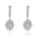 Dainty 925 sterling silver full diamond drop women fashion classic diamond wedding stud earrings
