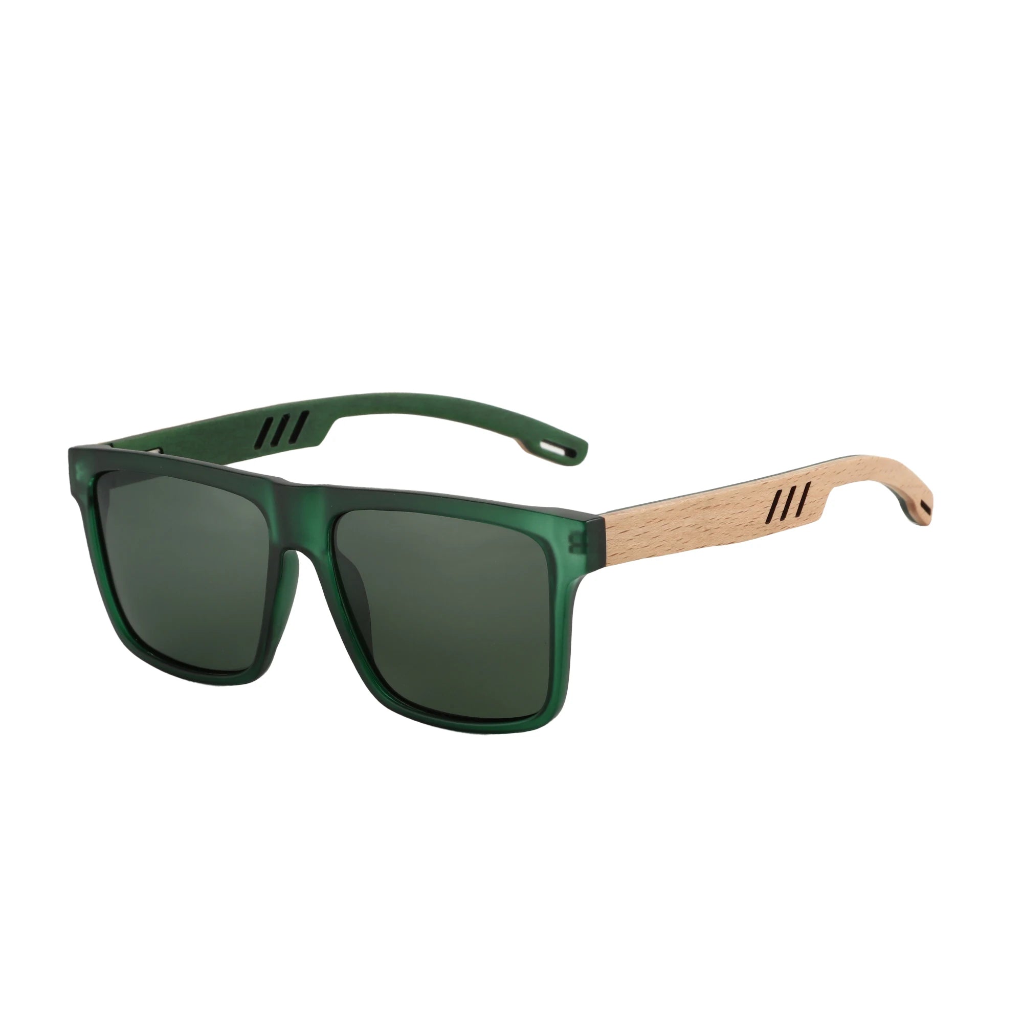 2024 High End New Arrival Luxury Designer Eyeglasses Frame Brand Square Frame Imitate Wood Temple Summer Sunglasses for Men