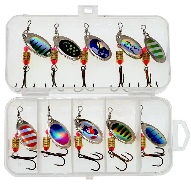 Artificial Hard Bass Fishing Spoons Metal Fishing Lures Single Hook Spinner Bait Fresh Water