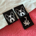 Manhattan Fold Dog logo Sewing on Clothing Hem Labelcustomized logo Weave logo Taffeta Hem Tag