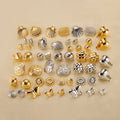 Wholesale Designer Stainless Steel Jewelry Earring Mix Sets Pearl Zircon Flower Shaped Gold PVD Plating for Gift Hoop Earring