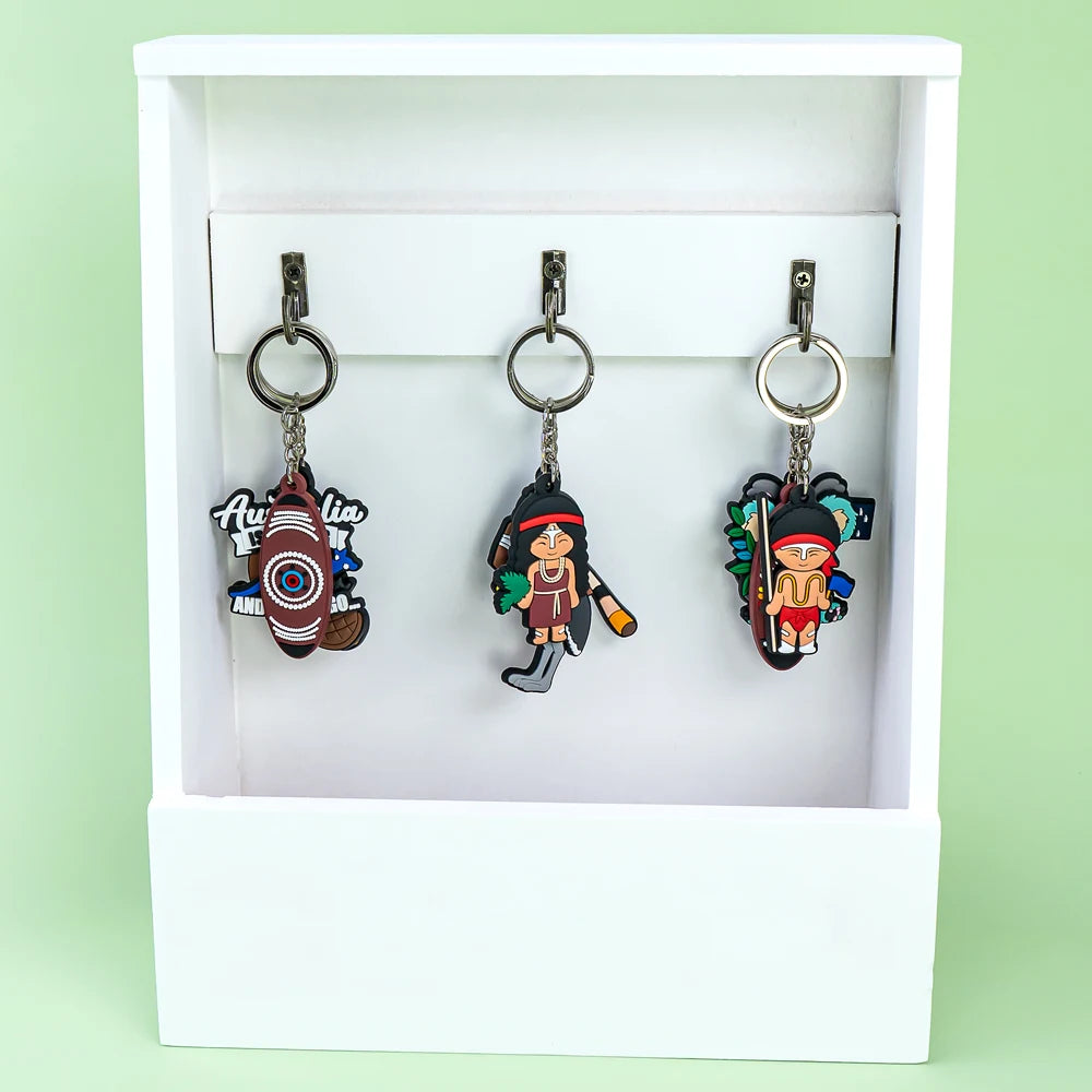 Wholesale Oceania Keychain Cute Koala and Tasmanian Devil Durable PVC Keyring for Gift Buyers and Tourists