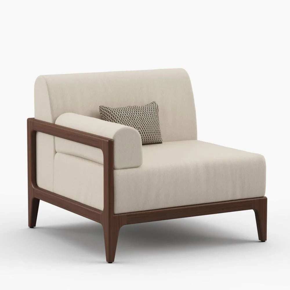 Outdoor Sofa Set Modern Simple Weatherproof Fabric Waterproof Open Air Patio Garden Teak Furniture Wood L-shape Garden Sofa Set