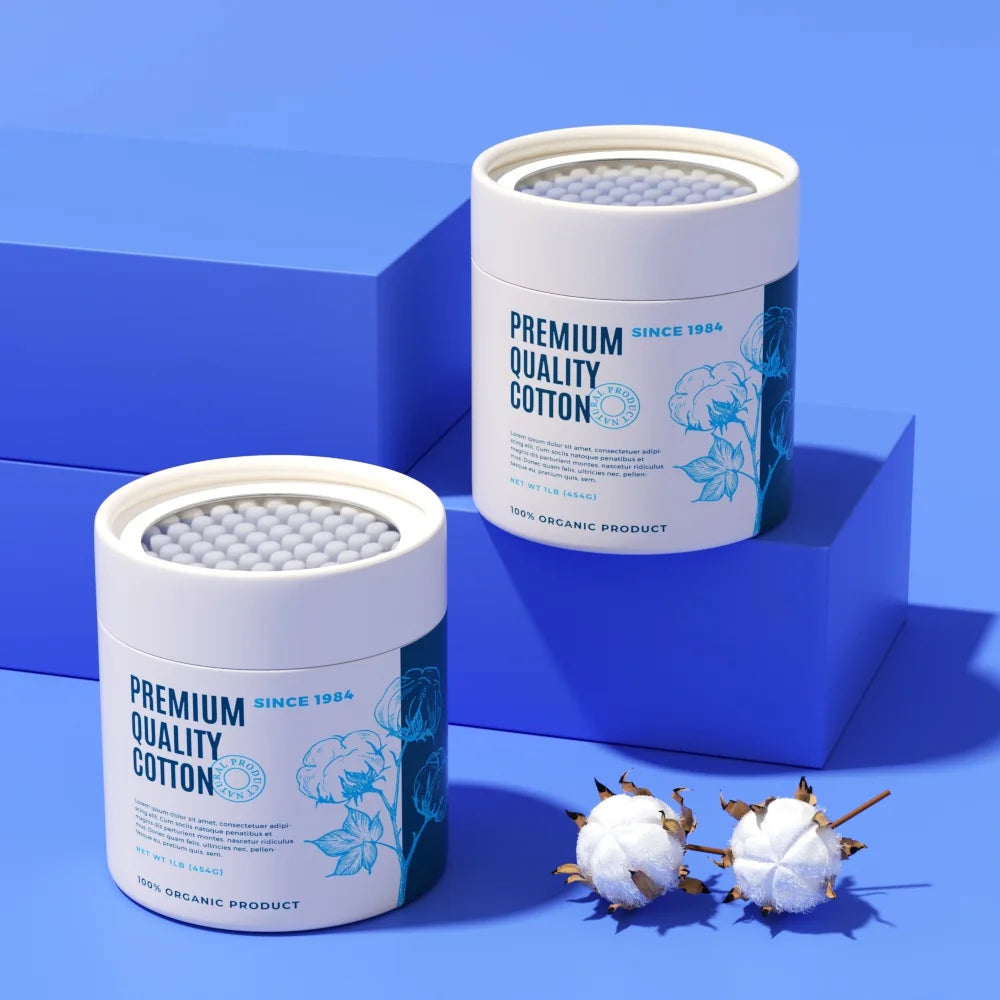 New Style PVC Window Cotton Swabs Paper Tube High-Grade Cylinder Cardboard Matt Cotton Buds Packaging Tubes