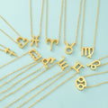 2023 Best Selling 12 Zodiac Signs Pendant Necklace 18K Gold Plated Stainless Steel Charm for Woman
