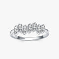 Ailmay Sparkling Clear CZ Charm Rings 925 Sterling Silver Trapezoid Finger Ring for Women Wedding Engagement Fine Female Jewelry