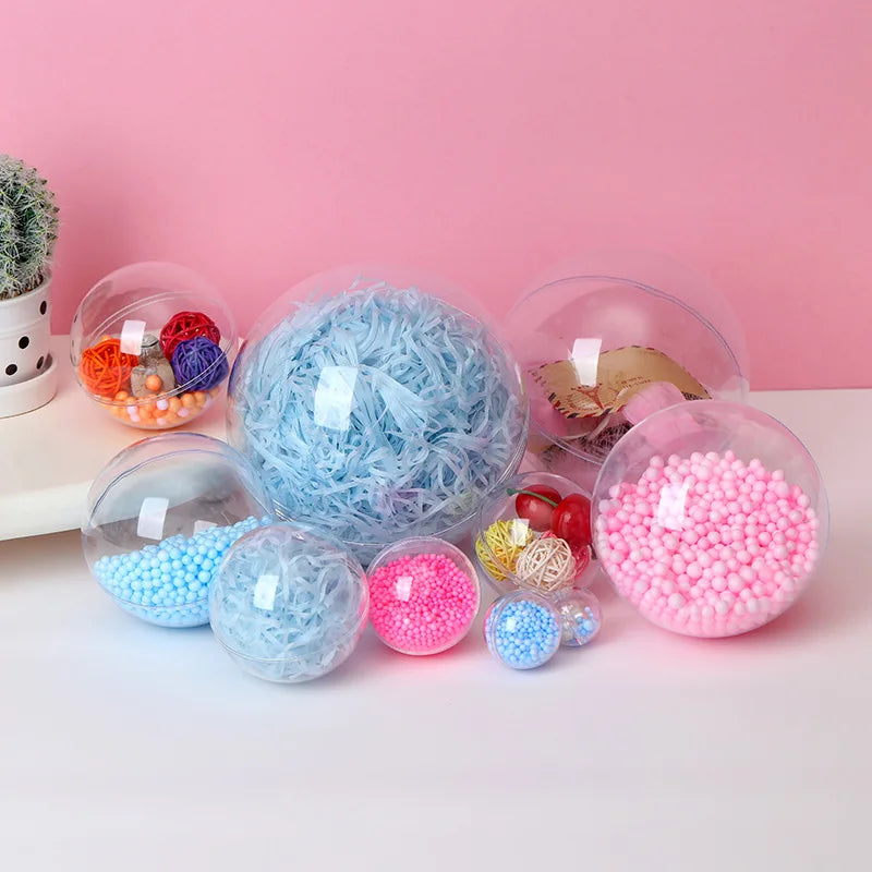 Spot Gift Ball Christmas New Year Spring Festival Decorations Spherical Without Hanging Ring Hollow Transparent Plastic Ball