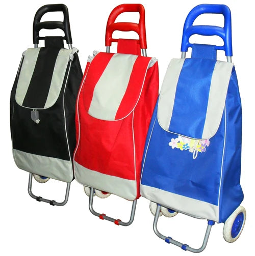 New Fashion Large Capacity 600D Polyester Multi-Purpose Cowl Handle Portable Folding Supermarket Luggage Container Shopping Cart
