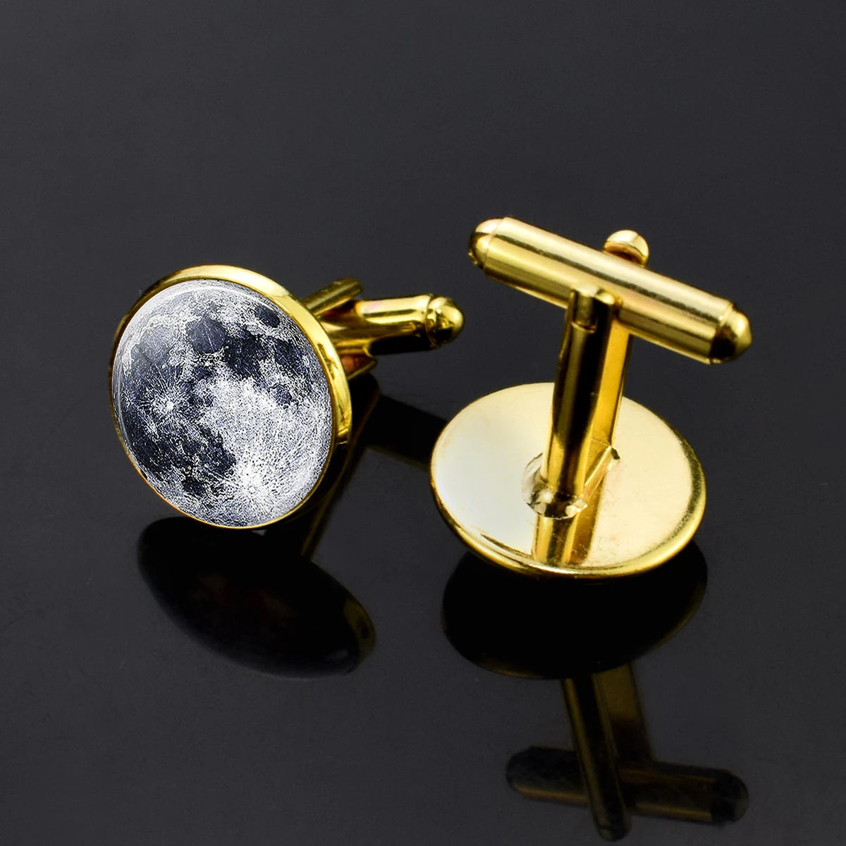 Moon Cuff Links  Men Accessories for Shirt Fashion Jewelry Wholesale Wedding Gift Valentines Business Gift Planets Cuff Links