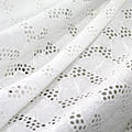 Nigeria's Latest 130cm Wide White Cotton Lace Fabric with Butterfly Embroidery Hollowed-Out for Shoes and Bags