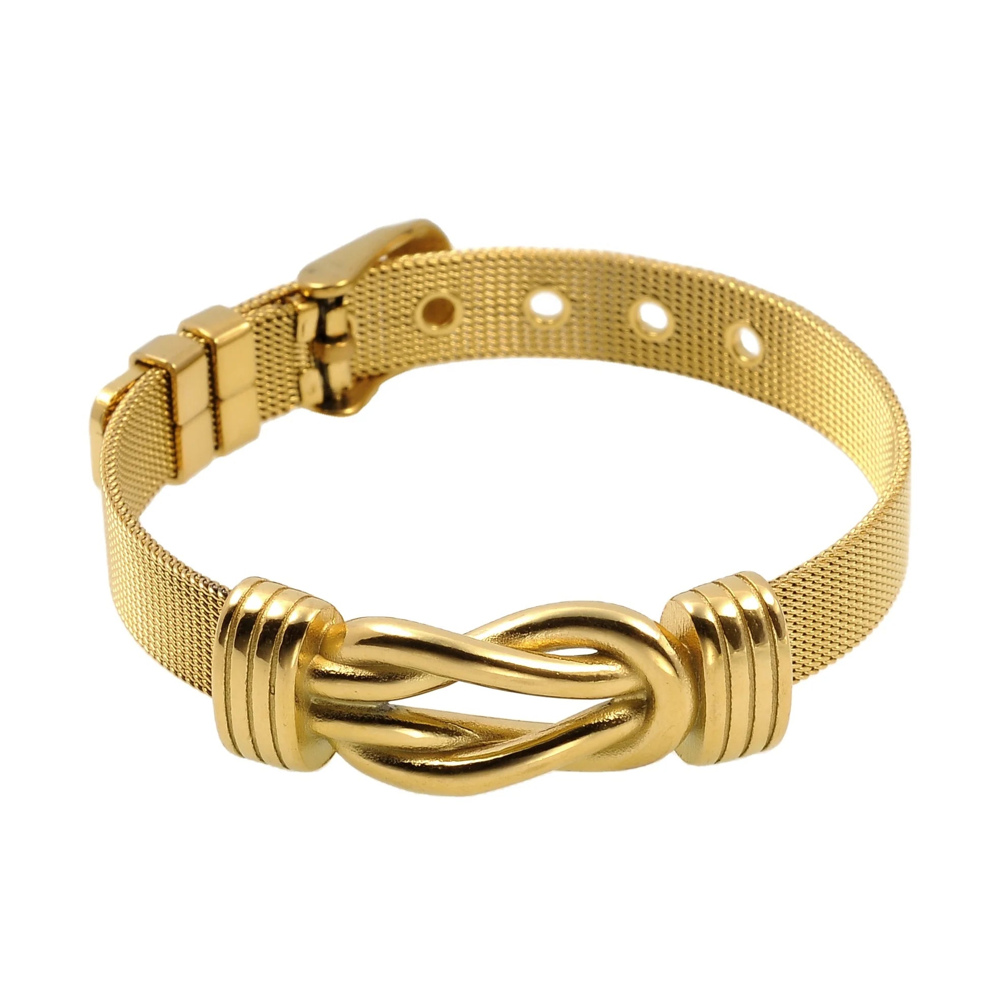 High Quality Adjustable Italian Milanese Strap Couples Stainless Steel 18K Gold Watch Mesh Belt Fashion Bangle YAZKY SZ1582J