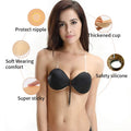 Thai Women's Sexy New Sticky Bra Hot Sale Backless Invisible Padded Cup Full Cup with Air Weight Push-Up Seamless Gathering Bra