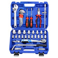 Hardware Supplies CRV 1/2"Dr Socket Tool Sets Professional Box 72T Car Repair Ratchet Wrench Set Box