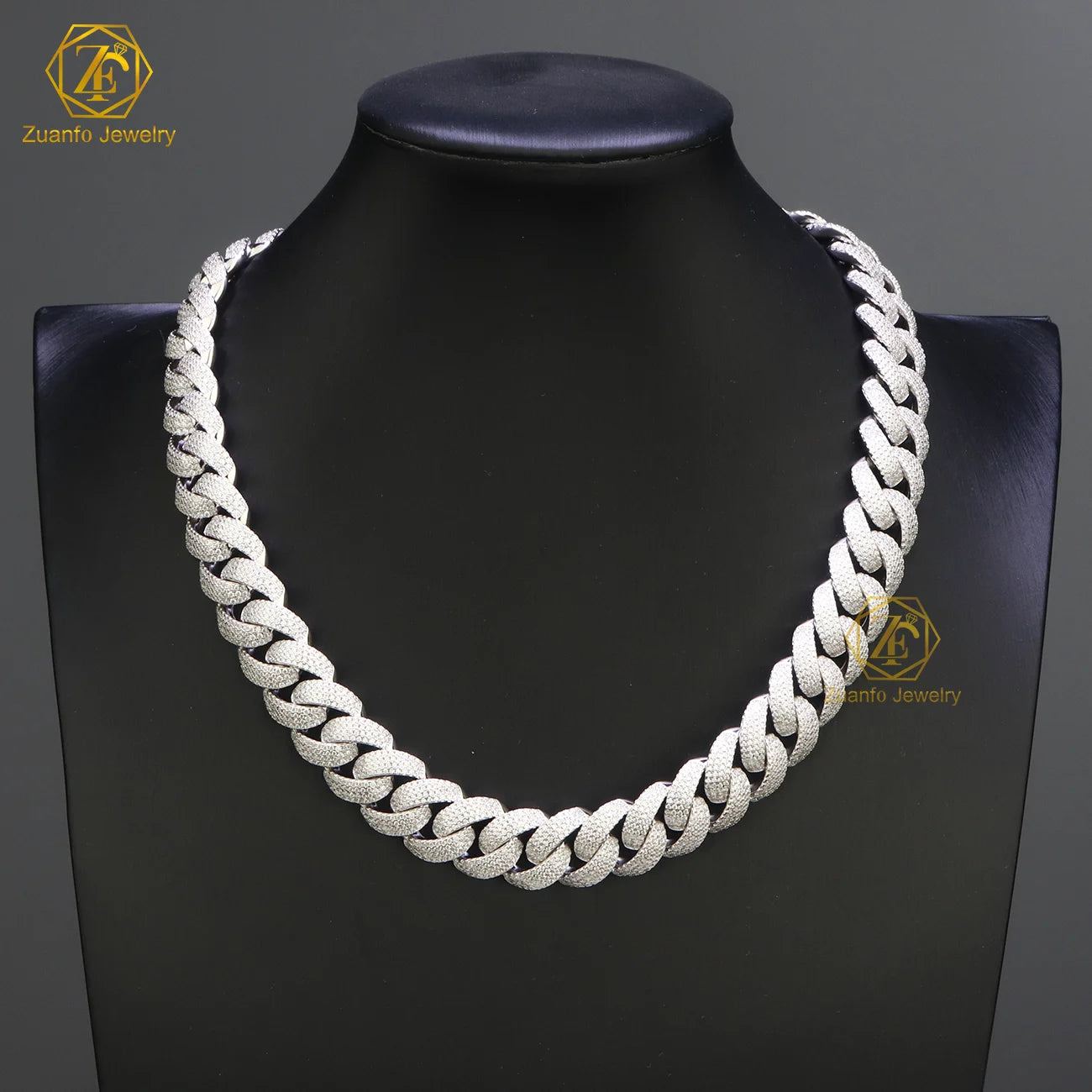 Custom Vvs Moissanite Cuban Link Chain Fashion Jewelry Necklace Hip Hop Iced Out High Quality 925 Silver Cuban Chain
