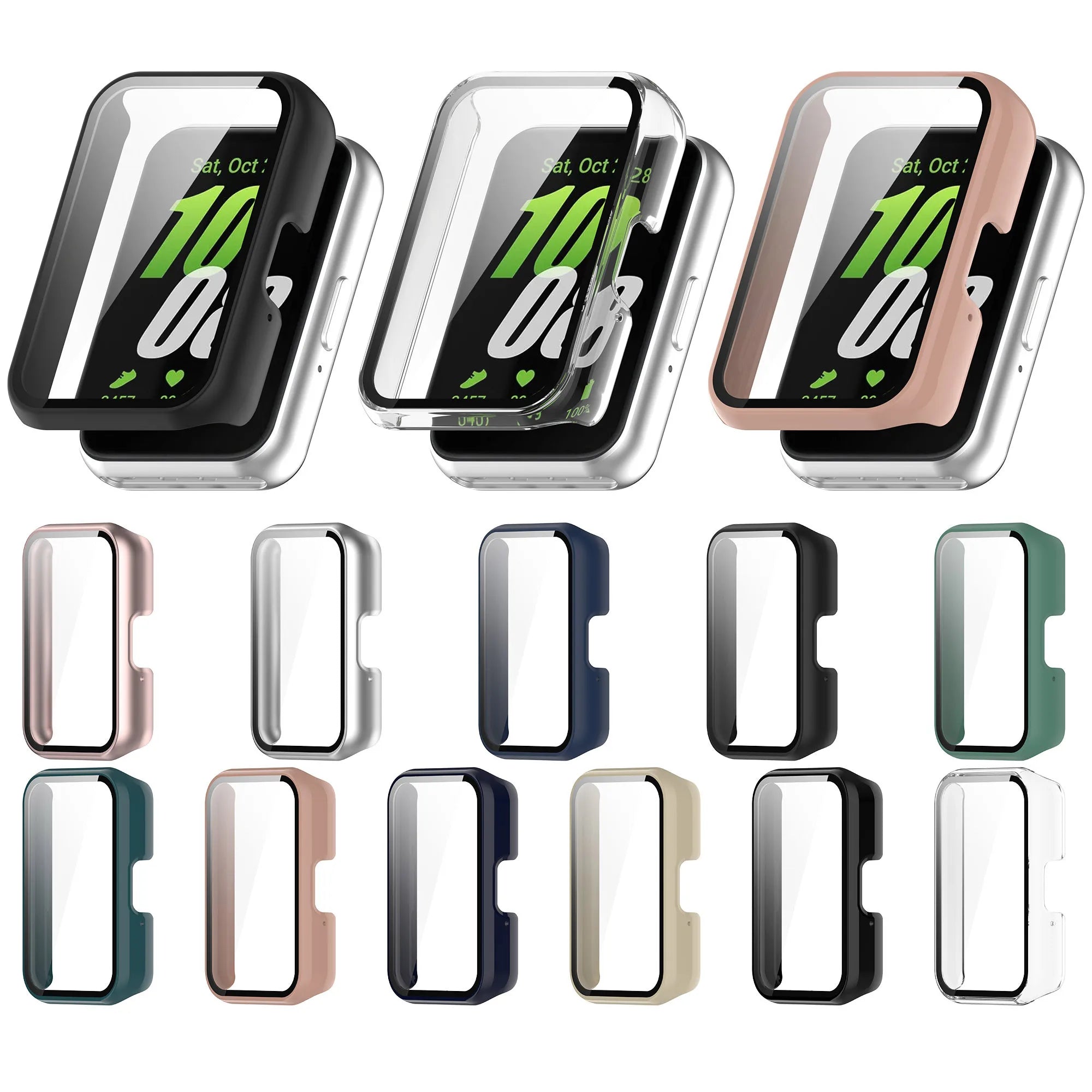 IVANHOE Tempered Glass Case for Samsung Galaxy Fit 3 SM-R390 Full Coverage Bumper Screen Protective Cover Correas Accessories