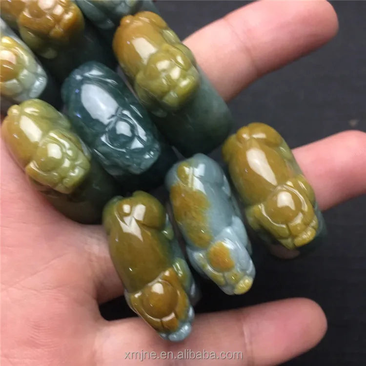 Jade Pixiu Ring Burma Jade Wholesale First-Hand Goods Jade Grade a Ring Female Craft Ring