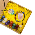 Huiying Handmade natural gemstone crystal tumbled stone bracelet pieces necklace set Jewelry