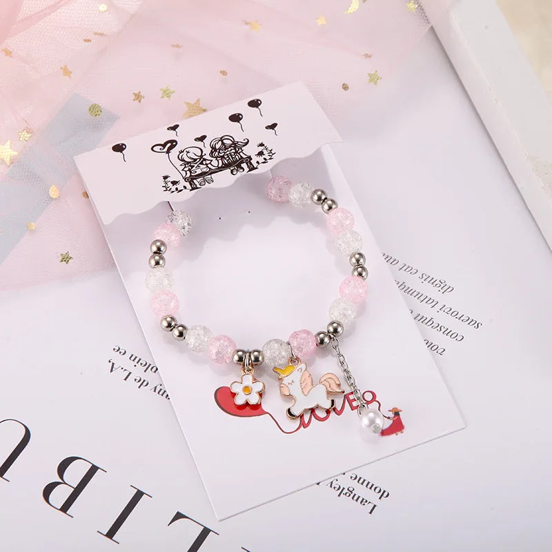 Women's Jewelry Bracelet with Shiny Beads 5pcs/bag 30g/pcs Colorful Handmade Glass Bead Bracelet
