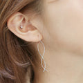 Wholesale Silver Jewelry Fashion Simple Long Tassel Earrings for Women Boucle D'oreille Pendientes Drop Earrings