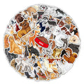 E-50pcs Poodle Realistic Sticker Notebook Guitar Suitcase Decorative Stickers Waterproof Stationery Ideas