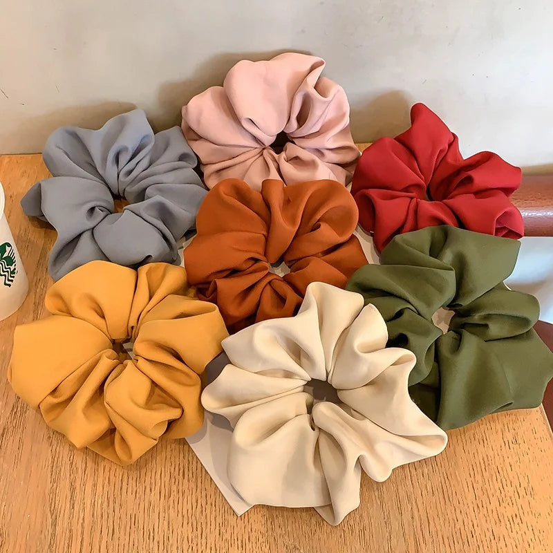 Wholesale Oversize Hair Ties Designer Scrunchies extra Xxl Jumbo Giant Scrunchy Large Silk Satin Oversized Hair Scrunchie