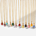 New Arrival Stainless Steel 18k Gold Plated Chain Zircon Birthstone Pendant Necklace Jewelry for Women