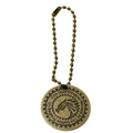 Antique Brass Bags Metal Parts Round Shape Private logo Keychains Purse Accesory Alloy hang Tags Plate With Ball Chain