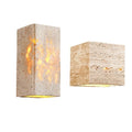 HZX Modern Nordic LED Wall Lamp Travertine Stone Design Silver Bedroom Home Decor Bedside Lighting Small Surface Candle