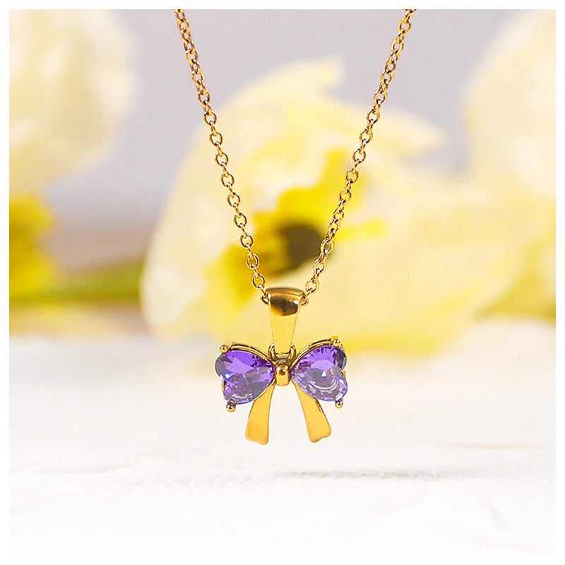 Powell Unisex 18K Gold Plated Stainless Steel Pendant Necklace New Arrival Butterfly Shape Link Classic Fashionable Letter