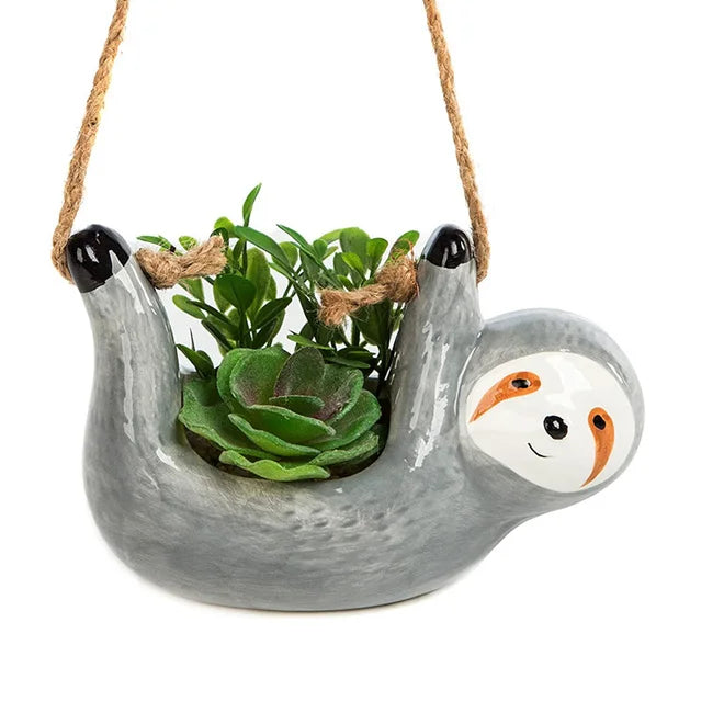 New Sloth Planter Animal Succulent Pot Wall Hanging Plant Holder Sloth Gifts for Pottery Bonsai Air Plant Indoor Outdoor Decor