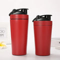 FX Factory 500ml Red Shaker Bottle Double Wall Sports Style Metal Protein Shaker Bottle Milk Shaker Tumbler